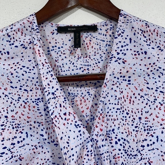 𝅺BCBGMAXAZRIA Tara Cascade Sheer Asymmetric Dress - Picture 4 of 7